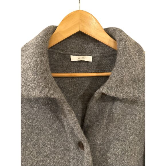 Vince Women's Button Front Wool Alpaca Blend Knit Oversized Cardigan Gray XL - Picture 2 of 9